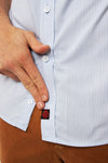 CAMISA FORMAL SLIM FIT MANGA CORTA MÚNICH HOMBRE #Color_Blanco / Azul