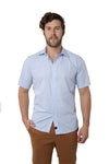 CAMISA FORMAL SLIM FIT MANGA CORTA MÚNICH HOMBRE #Color_Blanco / Azul