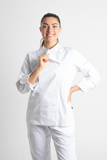 FILIPINA DE CHEF DAMA BEIRUT MANGA 3/4 #Color_Blanco - Gris