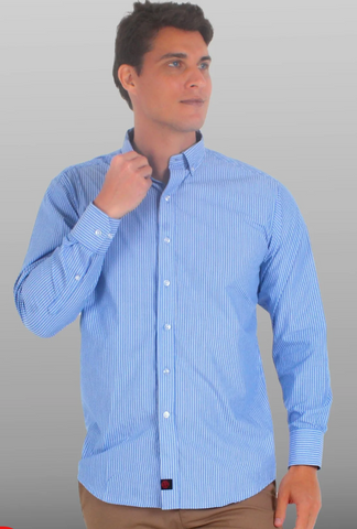 CAMISA DE RAYAS EJECUTIVA PORTO MANGA LARGA HOMBRE