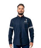 CAMISOLA INDUSTRIAL 12 OZ CON 2 BORDADOS Y CINTAS REFLEJANTES EN MANGAS