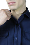 CAMISOLA CAIRO DE HOMBRE GABARDINA MANGA LARGA #Color_Azul Marino