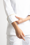 FILIPINA DE CHEF DAMA BEIRUT MANGA 3/4 #Color_Blanco - Dorado