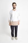 FILIPINA DE CHEF LONDRES MANGA 3/4 CABALLERO #Color_Blanco / Durazno