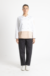 FILIPINA DE CHEF DAMA LONDRES MANGA 3/4 #Color_Blanco / Durazno
 