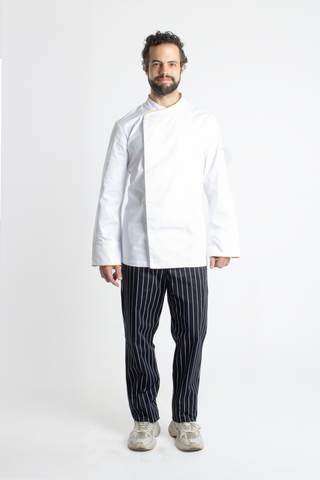 FILIPINA DE CHEF HOMBRE BEIRUT MANGA 3/4 #Color_Blanco - Dorado
 