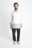FILIPINA DE CHEF LONDRES MANGA 3/4 CABALLERO #Color_Blanco - Gris