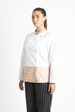 FILIPINA DE CHEF DAMA LONDRES MANGA 3/4 #Color_Blanco / Durazno
