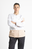 FILIPINA DE CHEF DAMA LONDRES MANGA 3/4 #Color_Blanco / Durazno

