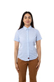 CAMISA SLIM FIT MANGA CORTA MÚNICH MUJER #Color_Blanco / Azul