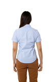 CAMISA SLIM FIT MANGA CORTA MÚNICH MUJER #Color_Blanco / Azul