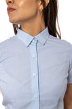 CAMISA SLIM FIT MANGA CORTA MÚNICH MUJER #Color_Blanco / Azul