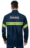 CAMISOLA INDUSTRIAL 12 OZ CON 2 BORDADOS Y CINTAS REFLEJANTES EN MANGAS